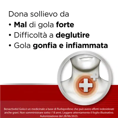 BENACTIVDOL GOLA spray mucosa orale 15 ml 8,75 mg/dose BENACTIVDOL GOLA spray mucosa orale 15 ml 8,75 mg/dose