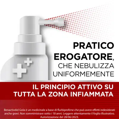 BENACTIVDOL GOLA spray mucosa orale 15 ml 8,75 mg/dose BENACTIVDOL GOLA spray mucosa orale 15 ml 8,75 mg/dose