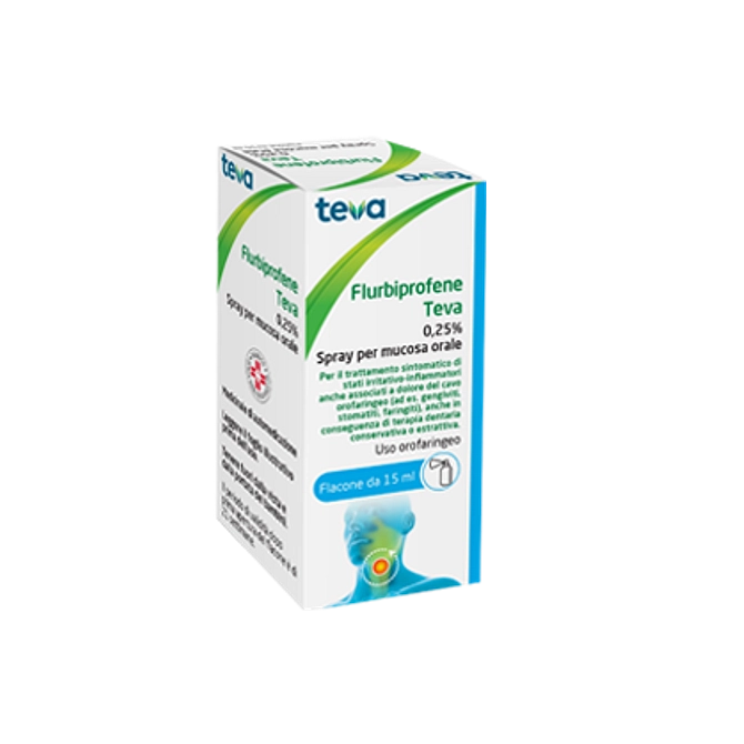 Flurbiprofene (Teva) Spray Mucosa Os 15 Ml 0,25%