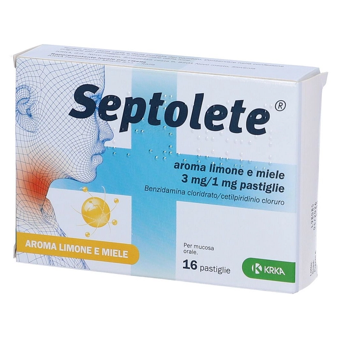 Septolete 16 Pastiglie 3 Mg + 1 Mg Aroma Limone E Miele