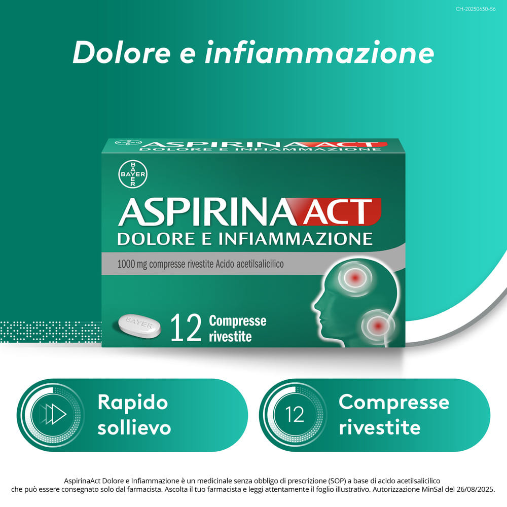 ASPIRINAACT DOL INF*12CPR 1G