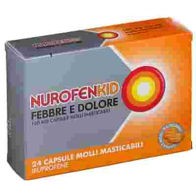 NUROFENKID FEBBRE E DOLORE 24 capsule molli masticabili 100 mg
