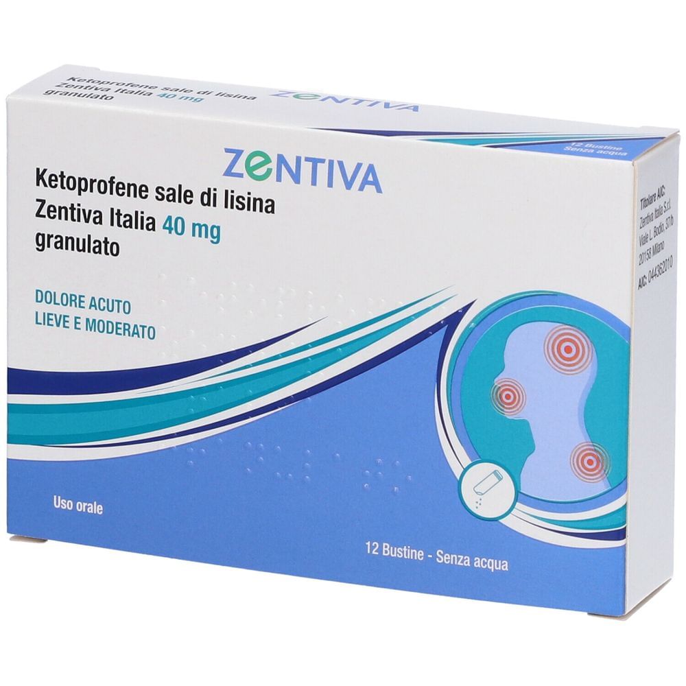 KETOPROFENE SALE DI LISINA (ZENTIVA ITALIA) granulato 12 bustine 40 mg
