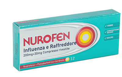 FARMA 1000 NUROFEN INFLUENZA E RAFFREDDORE 12 compresse rivestite 200 mg + 30 mg
