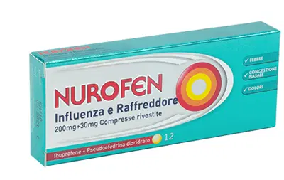 FARMA 1000 NUROFEN INFLUENZA E RAFFREDDORE 12 compresse rivestite 200 mg + 30 mg FARMA 1000 NUROFEN INFLUENZA E RAFFREDDORE 12 compresse rivestite 200 mg + 30 mg
