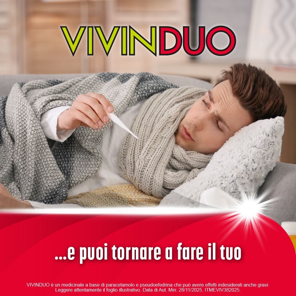 VIVINDUO FEBBRE E CONGESTIONE NASALE orale 10 bustine 500 mg +60 mg