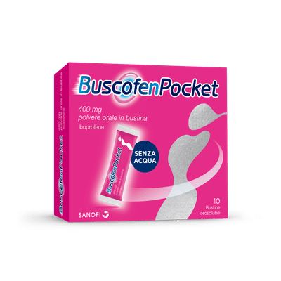 BuscofenPocket 10 bustine, ibuprofene contro dolori forti da ciclo