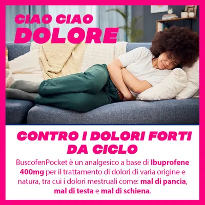 BuscofenPocket 10 bustine, ibuprofene contro dolori forti da ciclo BuscofenPocket 10 bustine, ibuprofene contro dolori forti da ciclo