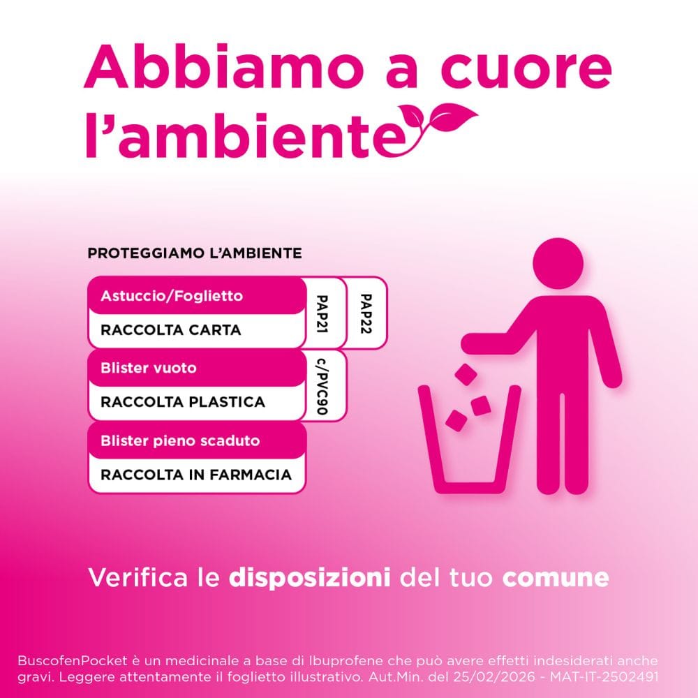 BuscofenPocket 10 bustine, ibuprofene contro dolori forti da ciclo
