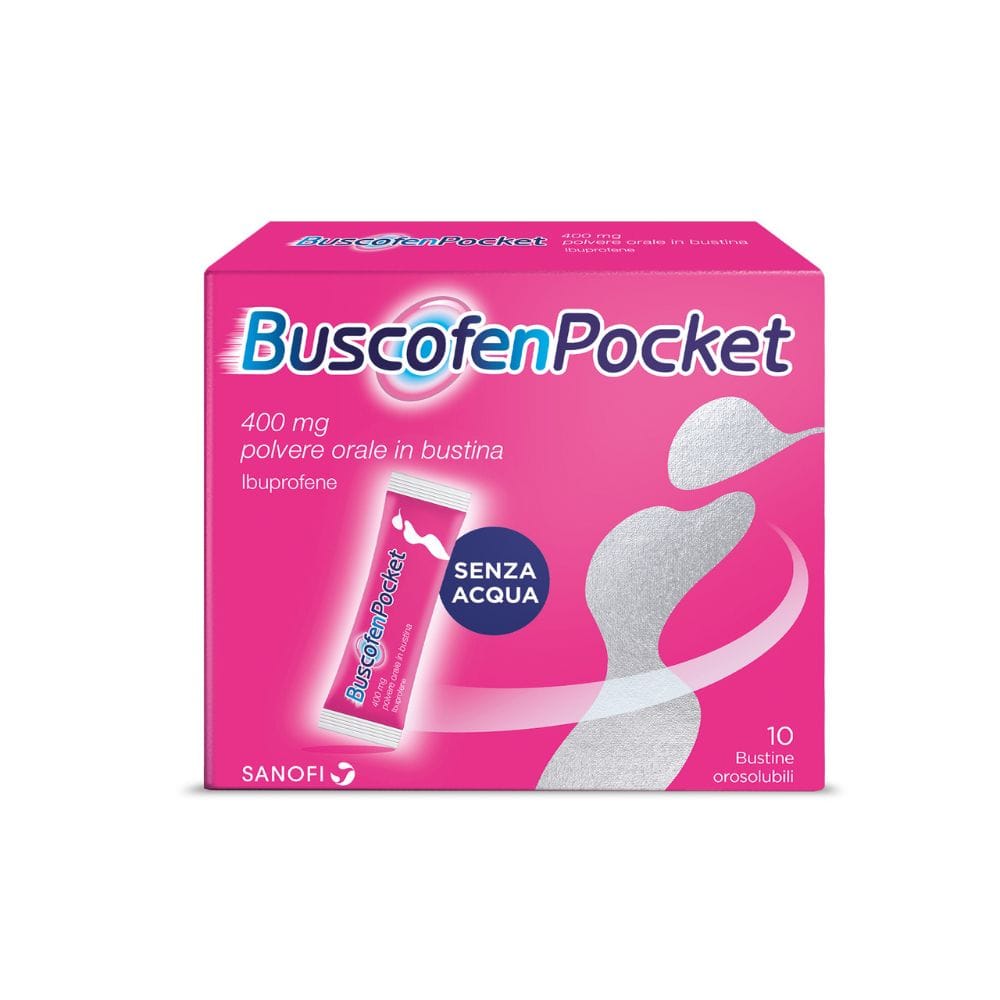 BuscofenPocket 10 bustine, ibuprofene contro dolori forti da ciclo