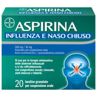 Aspirina Influenza e Naso Chiuso Antidolorifico Decongestionante contro Sintomi Influenzali, 20 Buste