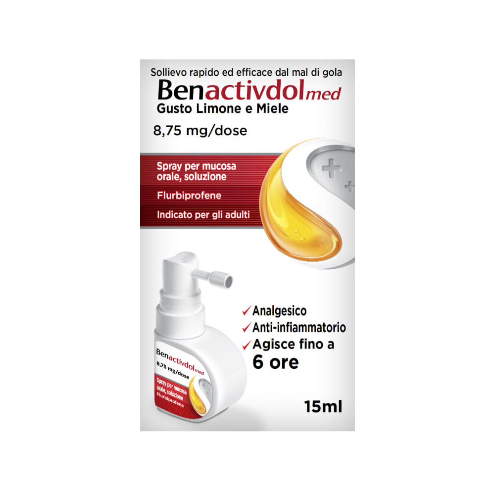 BENACTIVDOLMED SPRAY M/L 15ML spray gola per mal di gola 