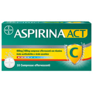 AspirinaACT C Antinfiammatorio e Antidolorifico per Febbre e Influenza con Vitamina C, 10 Compresse Effervescenti