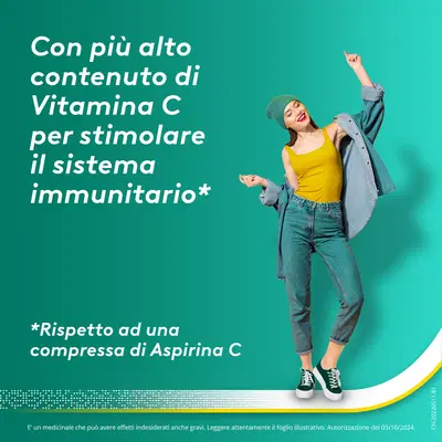 AspirinaACT C Antinfiammatorio e Antidolorifico per Febbre e Influenza con Vitamina C, 10 Compresse Effervescenti AspirinaACT C Antinfiammatorio e Antidolorifico per Febbre e Influenza con Vitamina C, 10 Compresse Effervescenti