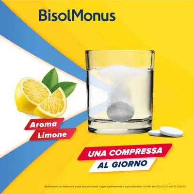Bisolmonus Mucolitico contro Catarro e Tosse Grassa, 10 Compresse Effervescenti Bisolmonus Mucolitico contro Catarro e Tosse Grassa, 10 Compresse Effervescenti