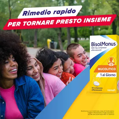 Bisolmonus Mucolitico contro Catarro e Tosse Grassa, 10 Compresse Effervescenti Bisolmonus Mucolitico contro Catarro e Tosse Grassa, 10 Compresse Effervescenti