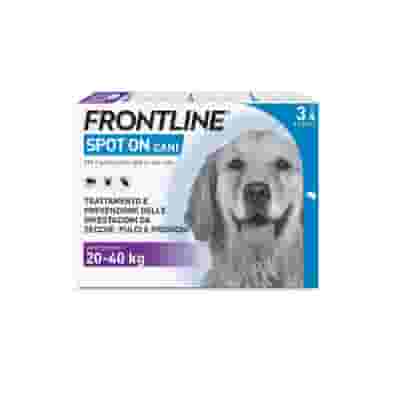 Frontline Spot On Cani x3 Pipette, Antiparassitario per Cani e Cuccioli (20-40Kg), Contro Pulci, Zecche E Pidocchi 