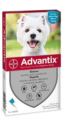 ADVANTIX SPOT ON soluzione 1 pipetta 1 ml cani da 4 a 10 Kg