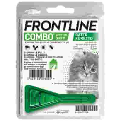 Frontline Combo Gatti x1 Pipetta, Antiparassitario per Gatti, Gattini e Furetti, Contro Pulci, Zecche, Uova, Larve e Pidocchi 