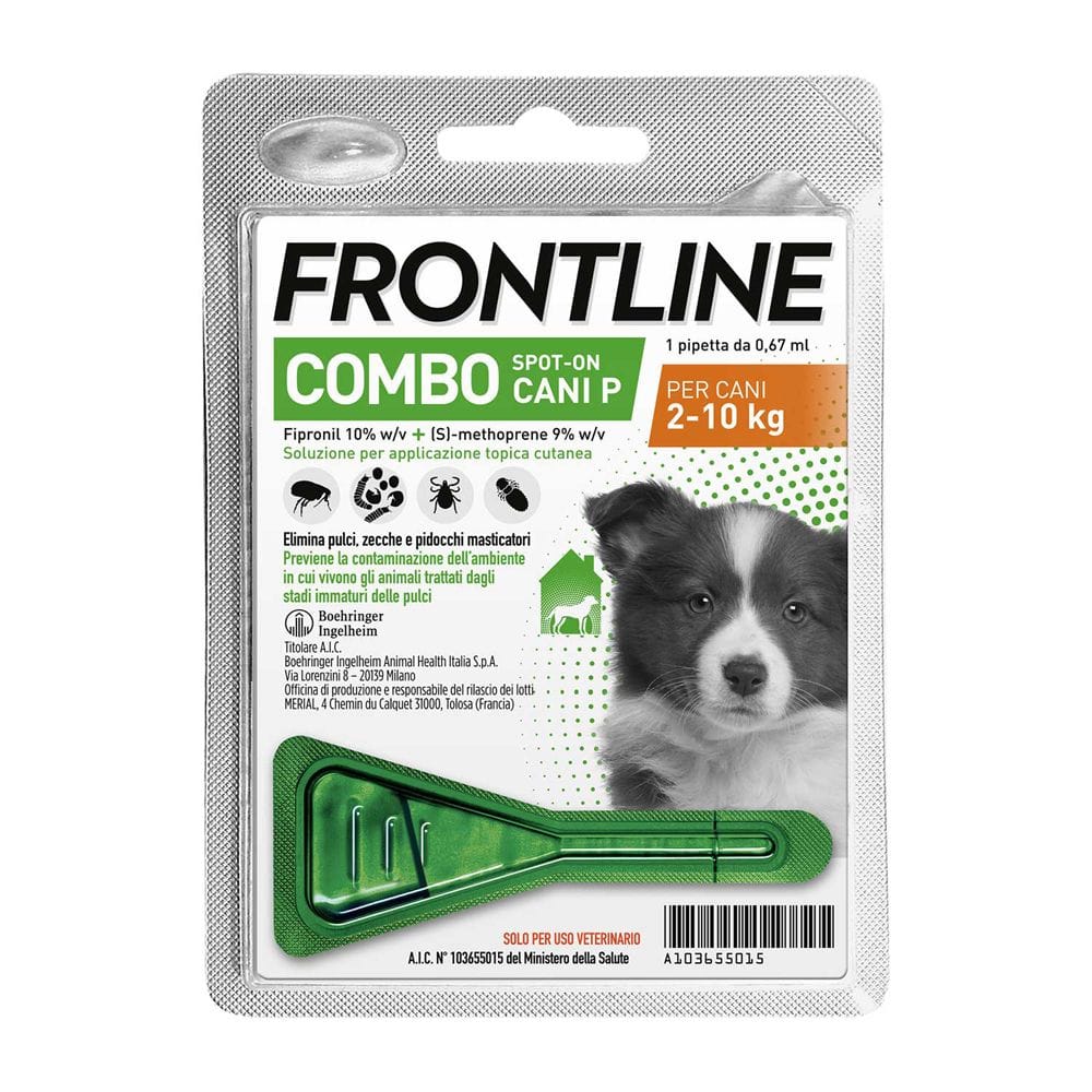 Frontline Combo Cani x1 Pipetta, Antiparassitario per Cani Piccoli e Cuccioli (2-10Kg) Contro Pulci, Zecche, Uova, Larve E Pidocchi