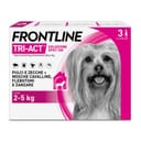 Frontline Tri-Act x3 Pipette, Antiparassitario Per Cani e Cuccioli (Taglia XS 2-5Kg) Contro Pulci, Zecche, Zanzare, Pappataci e Leishmaniosi