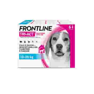 Frontline Tri-Act x6 Pipette, Antiparassitario Per Cani e Cuccioli (Taglia M 10-20Kg) Contro Pulci, Zecche, Zanzare, Pappataci e Leishmaniosi