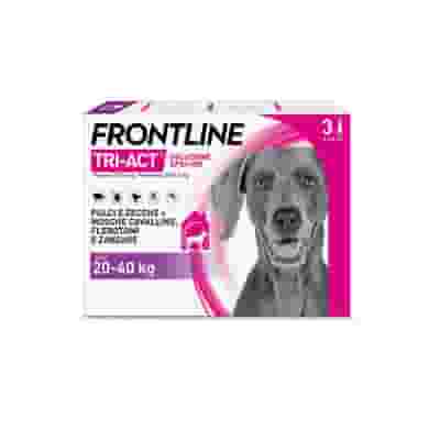 Frontline Tri-Act x3 Pipette, Antiparassitario Per Cani e Cuccioli (Taglia L 20-40Kg) Contro Pulci, Zecche, Zanzare, Pappataci e Leishmaniosi