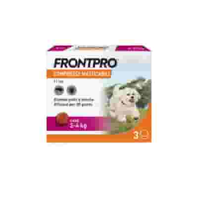 FRONTPRO x3 Compresse Masticabili  Antiparassitario Per Cani (2-4Kg) Contro Pulci, Zecche