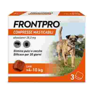 FRONTPRO x3 Compresse Masticabili Antiparassitario Per Cani (4-10Kg) Contro Pulci e Zecche
