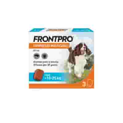 FRONTPRO x3 Compresse Masticabili Antiparassitario Per Cani (10-25Kg) Contro Pulci, Zecche