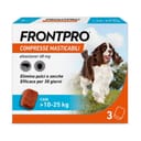 FRONTPRO x3 Compresse Masticabili Antiparassitario Per Cani (10-25Kg) Contro Pulci e Zecche