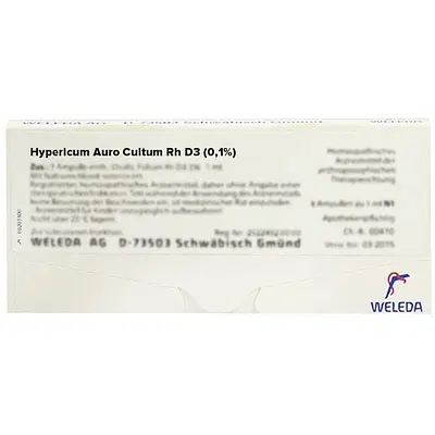 WELEDA HYPERICUM AURO CULTUM RH D3 01% 8 FIALE DA 1 ML L'UNA WELEDA HYPERICUM AURO CULTUM RH D3 01% 8 FIALE DA 1 ML L'UNA