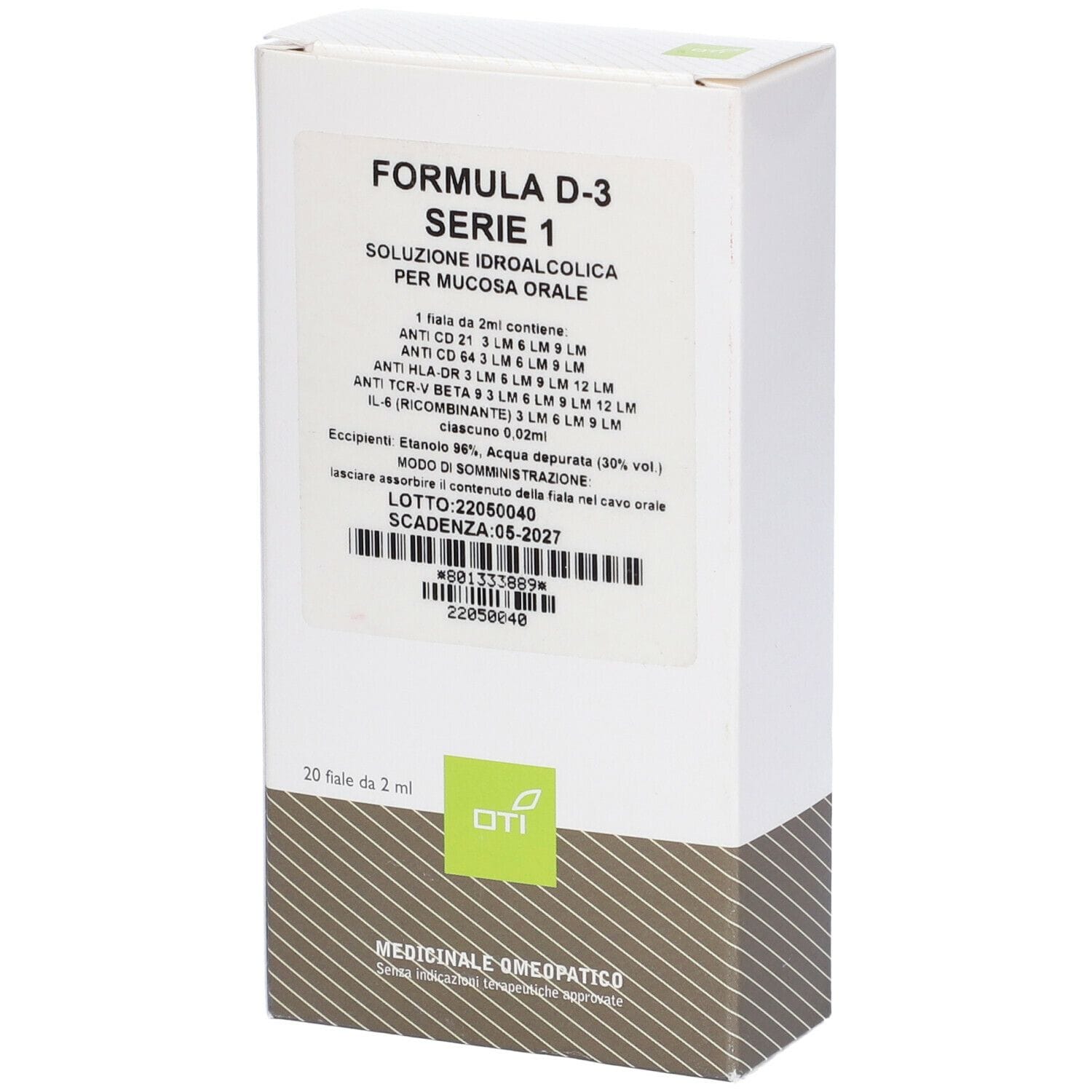 Formula D 3 Serie 1 Composto 20 Fiale Idroalcoliche 2 Ml