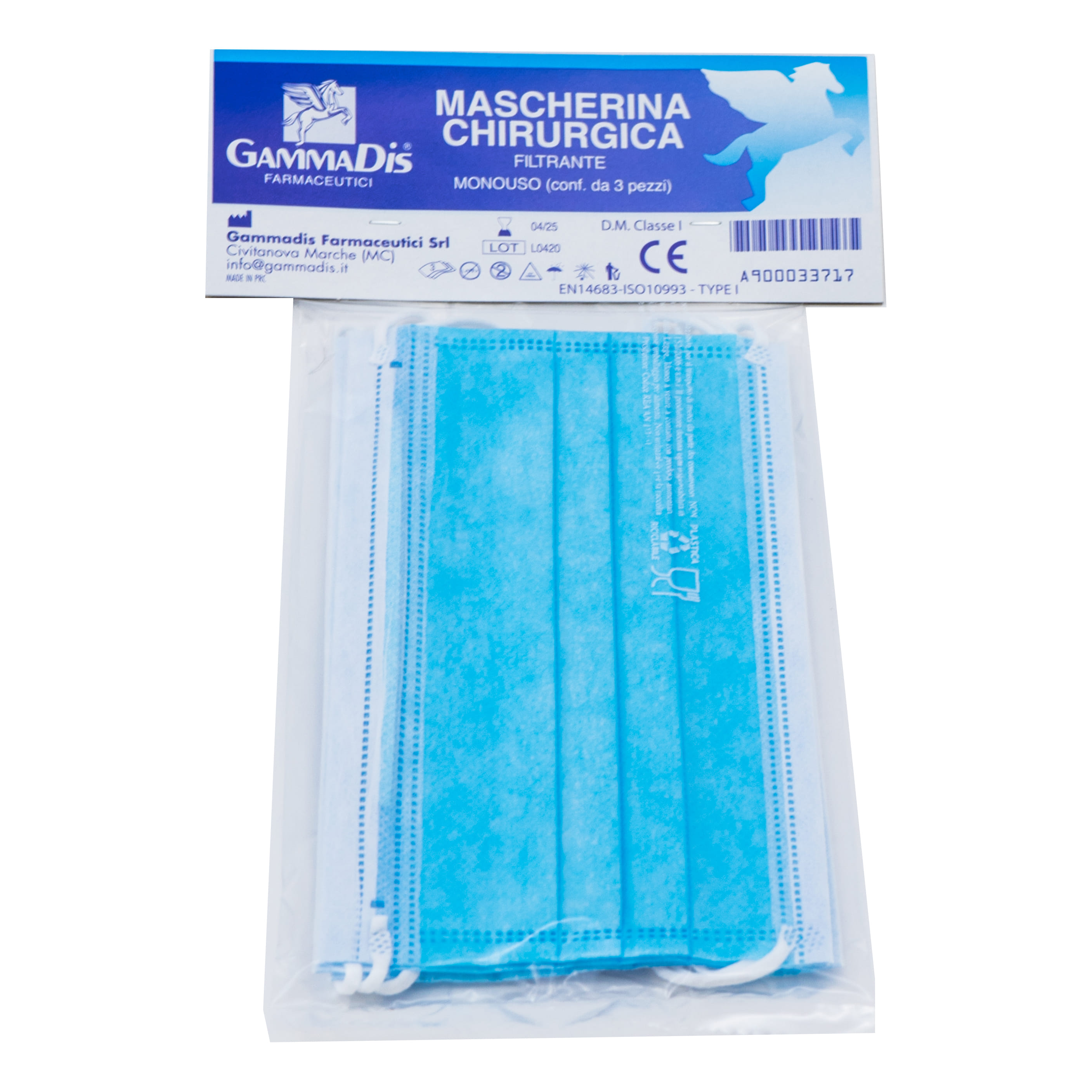 MASCHERINA CHIRURGICA 3 PEZZI GAMMADIS