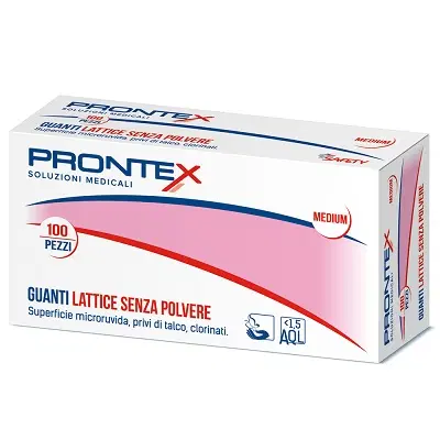 PRONTEX GUANTO IN LATTICE SENZA POLVERE PICCOLO 100 PEZZI PRONTEX GUANTO IN LATTICE SENZA POLVERE PICCOLO 100 PEZZI