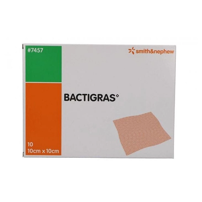 Garza Medicata Bactigras Con Clorexidina Acetato 0,5% 10 X10 Cm 10 Pezzi