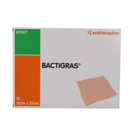GARZA MEDICATA BACTIGRAS CON CLOREXIDINA ACETATO 0,5% 10X10CM 10 PEZZI