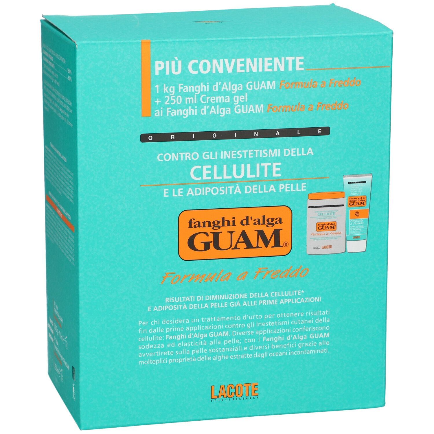 GUAM FANGHI D'ALGA CONFEZIONE CONVENIENZA FREDDA CON FANGHI D'ALGA GUAM 1 KG + CREMA GEL 250 ML FORMULA A FREDDO