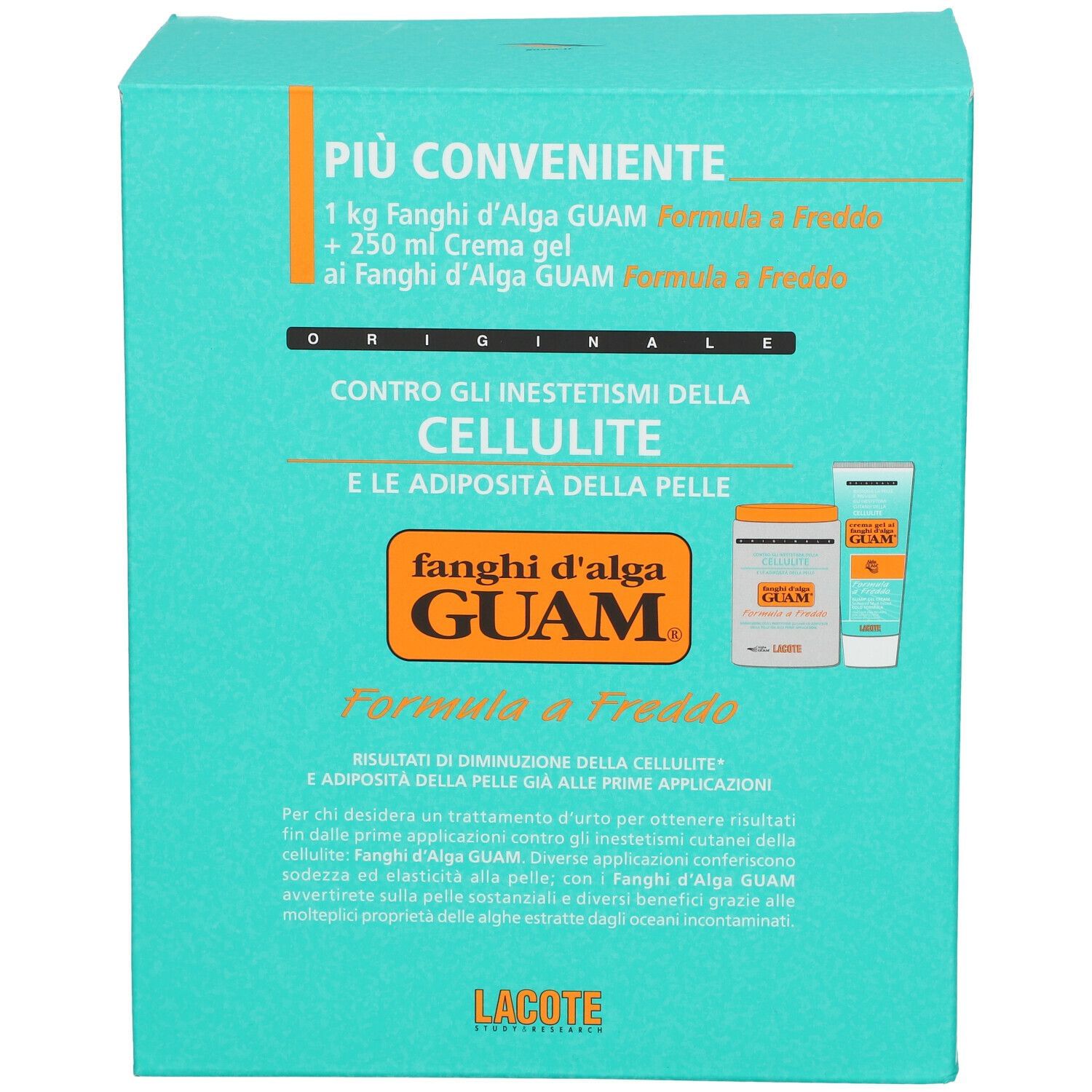 GUAM FANGHI D'ALGA CONFEZIONE CONVENIENZA FREDDA CON FANGHI D'ALGA GUAM 1 KG + CREMA GEL 250 ML FORMULA A FREDDO
