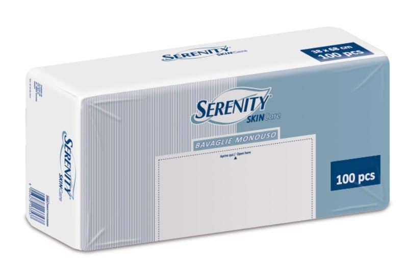 Bavaglie monouso Serenity 38x54 cm con tasca, 100 pezzi