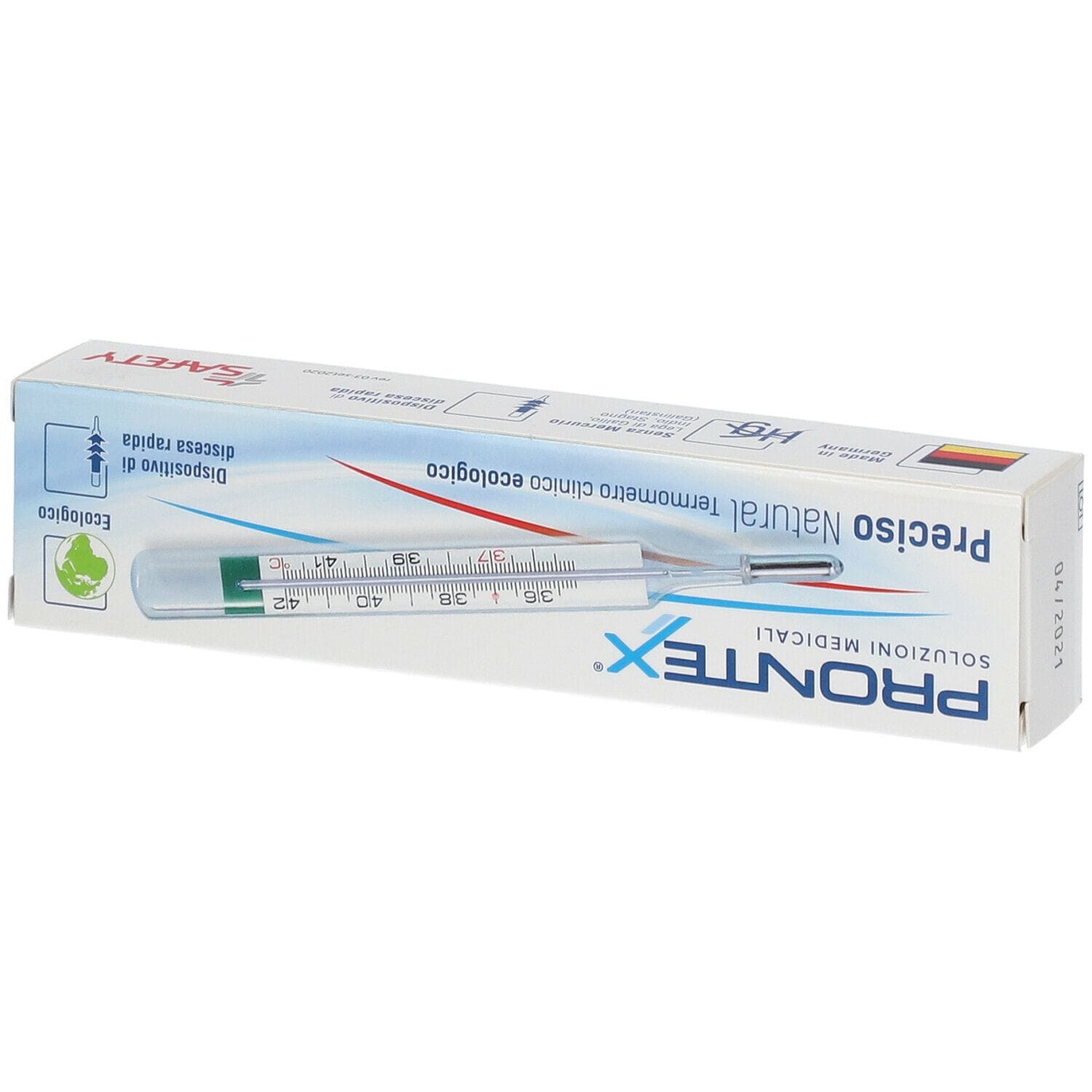 TERMOMETRO CLINICO PRONTEX SENZA MERCURIO ECOLOGICO PRECISO NATURALE