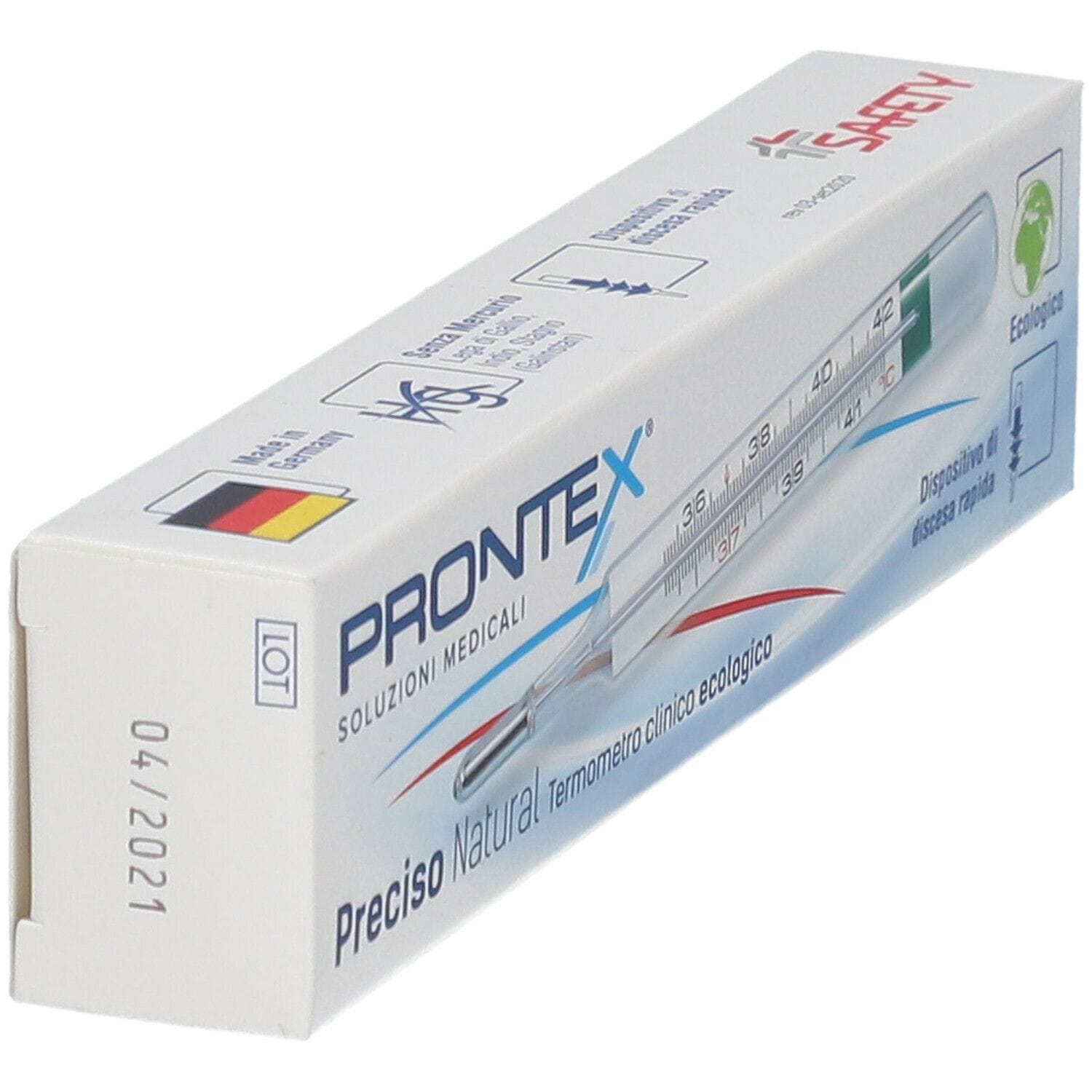 TERMOMETRO CLINICO PRONTEX SENZA MERCURIO ECOLOGICO PRECISO NATURALE