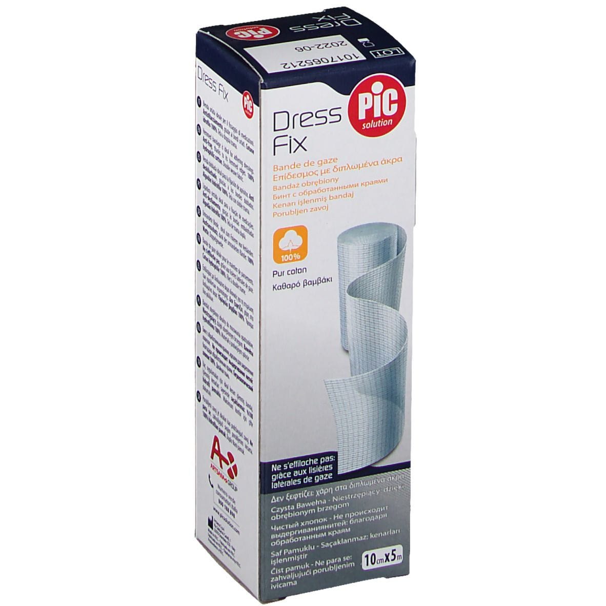 BENDA IN GARZA IDROFILA ORLATA PIC DRESSFIX 10X500CM FUSTELLA