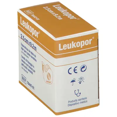 CEROTTO IN ROCCHETTO LEUKOPOR IPOALLERGENICO TESSUTO NON TESSUTO BIANCO 2,5X920 CM CON DISPENSER CEROTTO IN ROCCHETTO LEUKOPOR IPOALLERGENICO TESSUTO NON TESSUTO BIANCO 2,5X920 CM CON DISPENSER