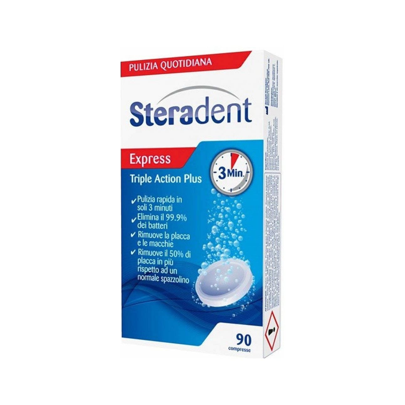 Steradent Triple Action Plus 90 Compresse Pulenti