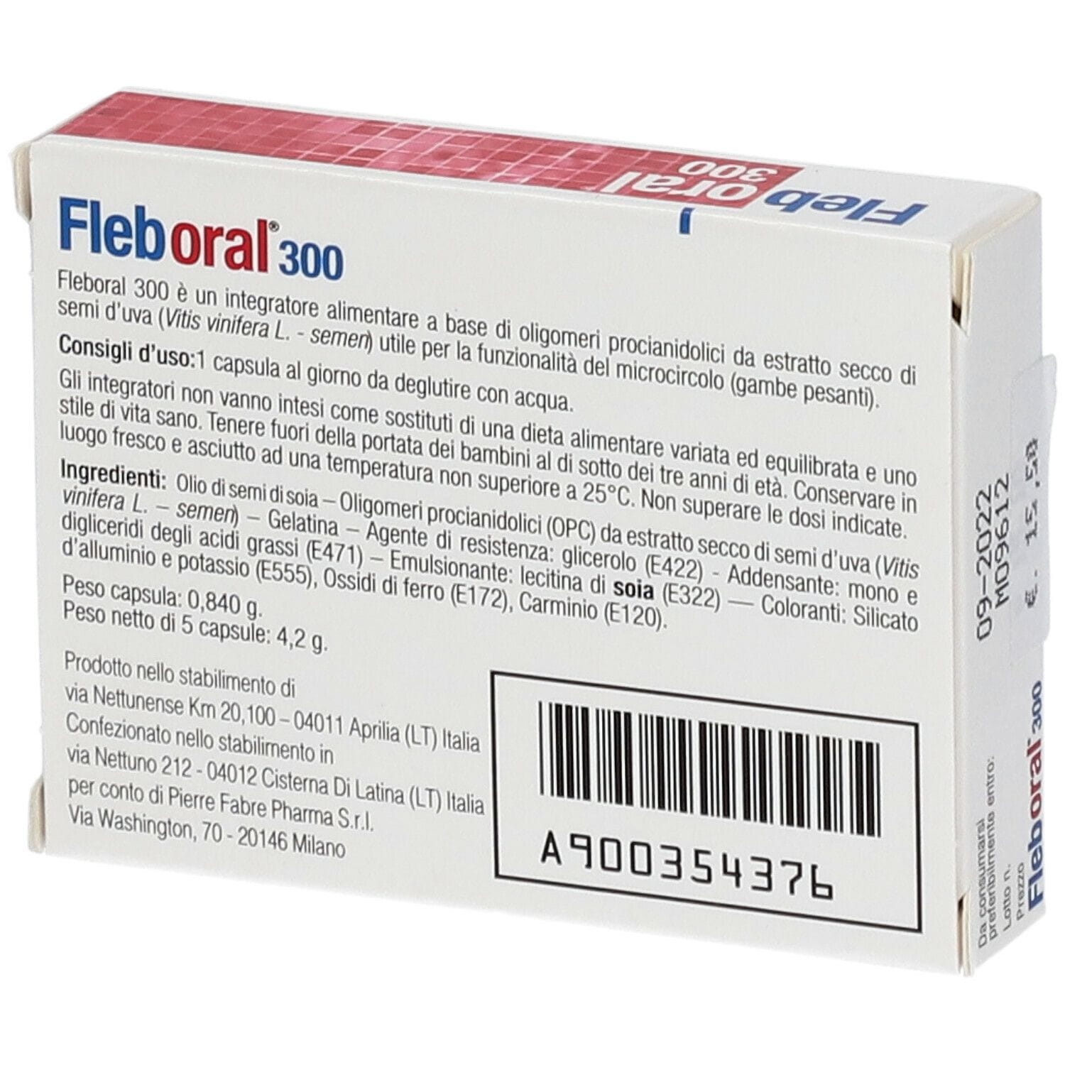 Integratore Fleboral 300 per il microcircolo, 5 capsule