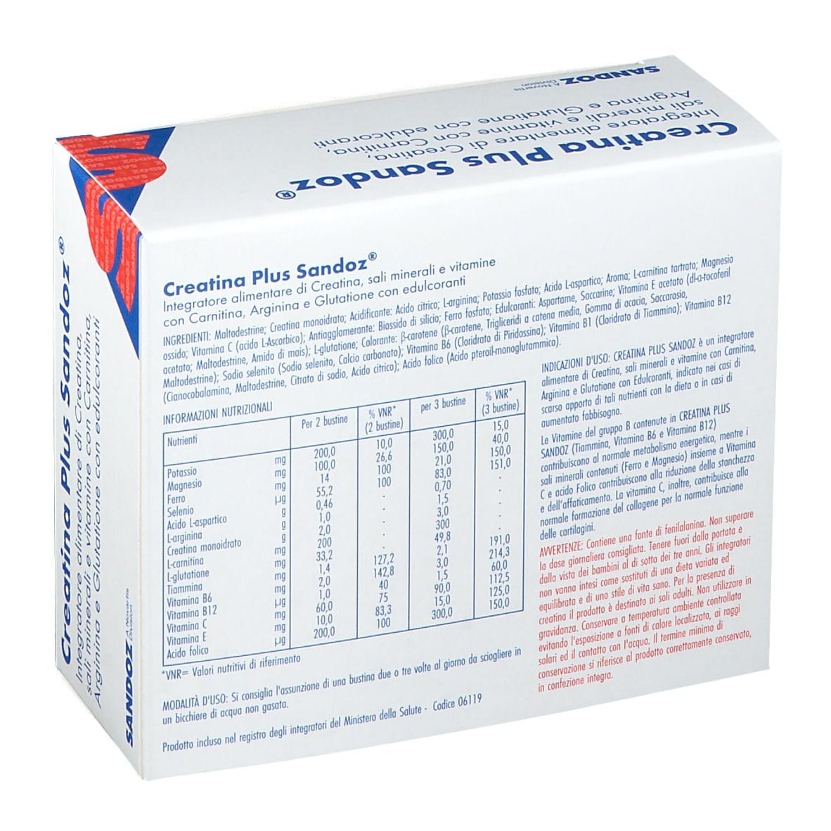 CREATINA PLUS SANDOZ 20 BUSTINE