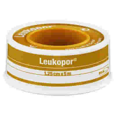 CEROTTO ADESIVO IPOALLERGENICO LEUKOPOR. SUPPORTO: TESSUTO NON TESSUTO BIANCO DI POLIESTERE E VISCOSA ADESIVO POLIACRILICO SENZA RESINE E GOMME NATURALI. 1,25X500CM MUTUABILE
