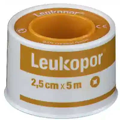 CEROTTO ADESIVO IPOALLERGENICO LEUKOPOR. SUPPORTO: TESSUTO NON TESSUTO BIANCO DI POLIESTERE E VISCOSA ADESIVO POLIACRILICO SENZA RESINE E GOMME NATURALI. 2,5X500CM MUTUABILE