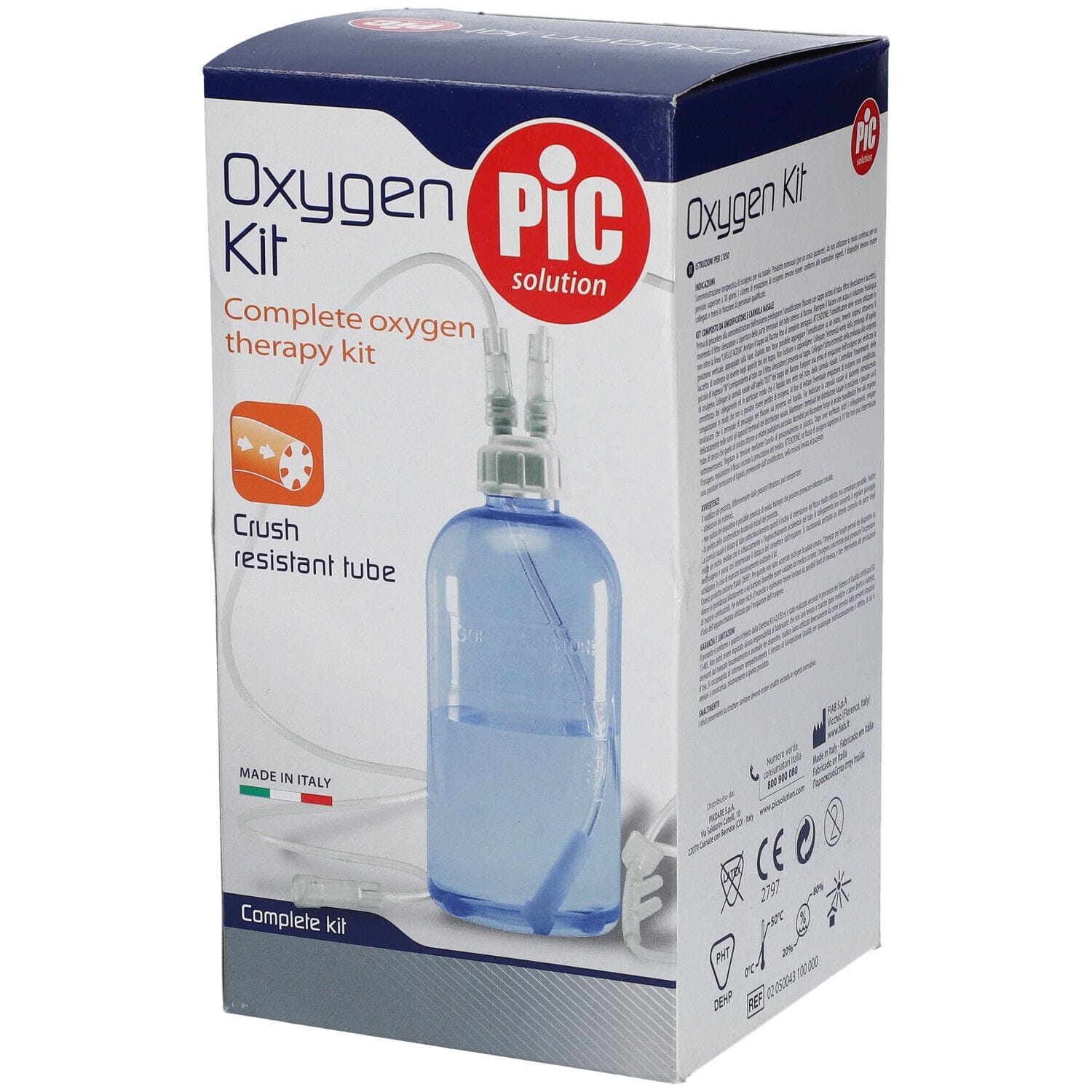 Kit per ossigenoterapia PIC con sonda nasale e umidificatore